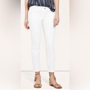 LOFT Modern Cuffed Skinny White Ankle Jeans Pants